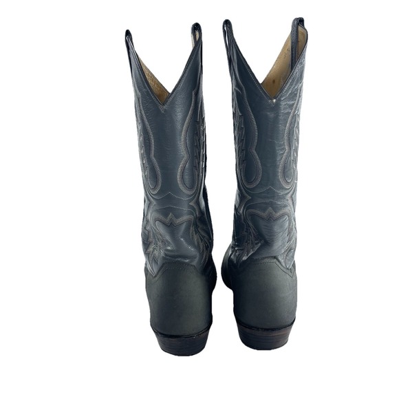 VTG Sanders Cowboy Boots Exotic Elephant Western Men's Sz 8.5 D Gray Rockabilly - Picture 3 of 9